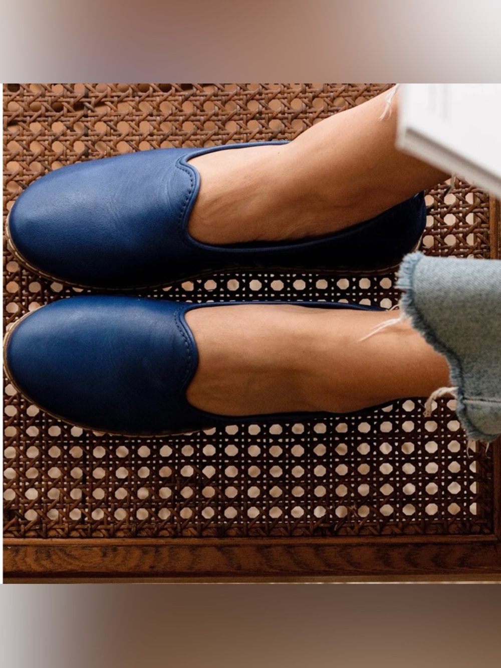 Charix Classic Cobalt Leather Hand Made Slip On Istanbul Art Sustain 39.5 9 LN